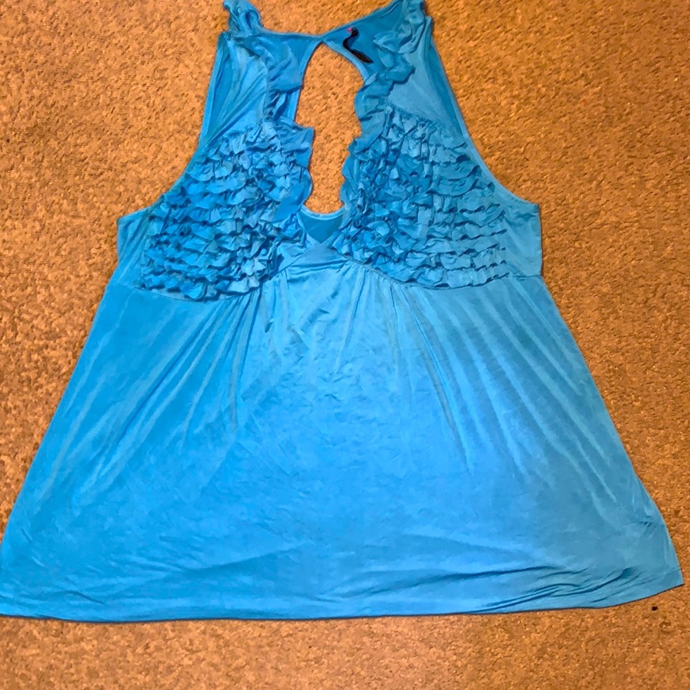 Blue lace tank top size 3X